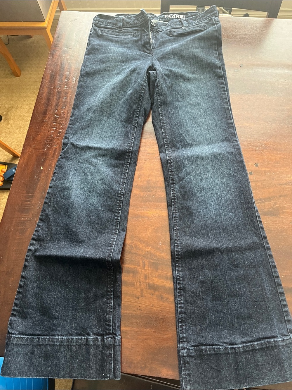 New York & Company Dark Wash Skinny Flare Jeans - Black/Charcoal